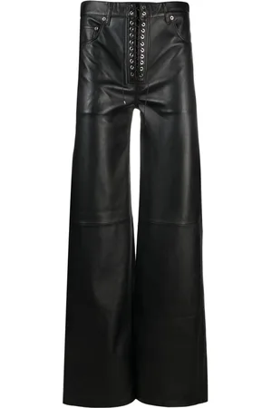 Ludovic De Saint Sernin Lace-up wide-leg leather trousers