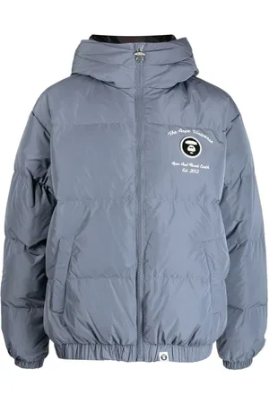A Bathing Ape Logo-patch hooded padded jacket