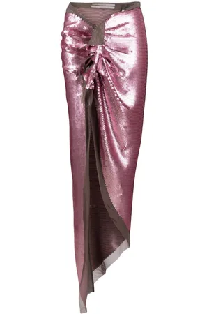 Rick Owens Sequinned asymmetric maxi skirt