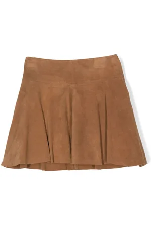 Ralph Lauren Pleated suede miniskirt