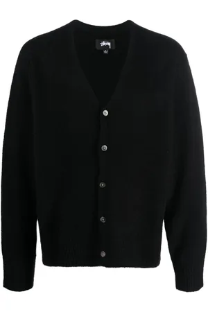 STUSSY V-neck brushed cardigan