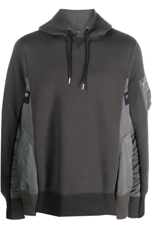 SACAI Panelled raglan-sleeve hoodie