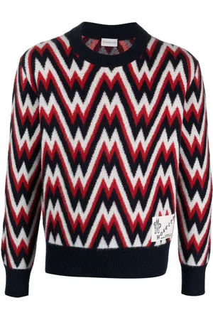Moncler Logo-patch patterned wool jumper