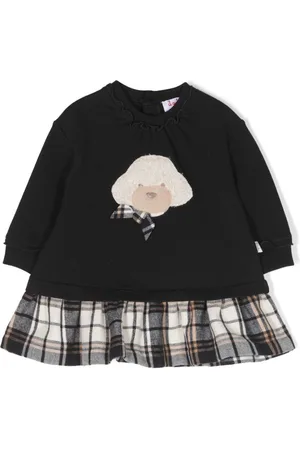 Il gufo Poodle tartan-check dress