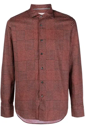 Tintoria Mattei Dogtooth-print cotton shirt
