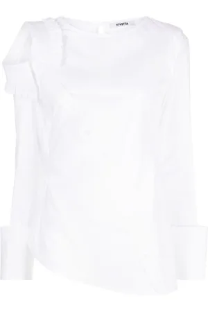 VIVETTA Asymmetric long-sleeve poplin shirt