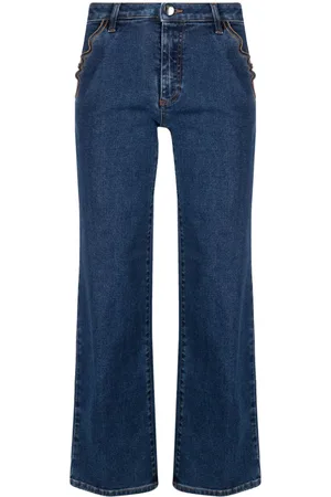 VIVETTA Trim-embroidered mid-rise bootcut jeans