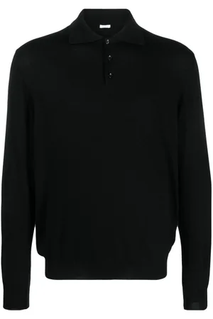 Malo Long-sleeved knitted polo shirt