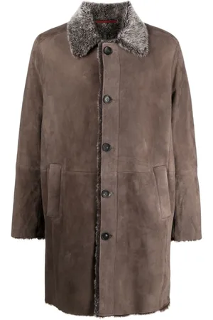 Suprema Shearling-detail leather coat