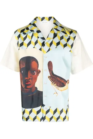 WALES BONNER Birdsong-print silk shirt