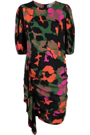 Essentiel Antwerp Floral-print draped-detail dress