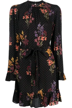 Twin-Set Crepe floral polka-dot mini dress