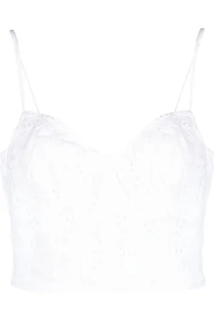 Ralph Lauren Broderie-anglaise linen crop top