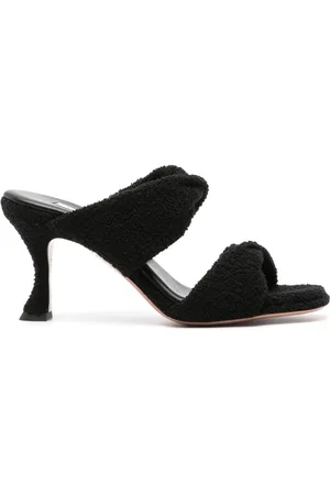 Aquazzura Twist 85mm bouclé mules