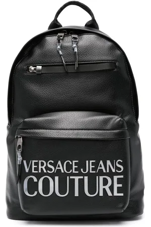 VERSACE Logo-plaque faux-leather backpack