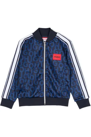HUGO BOSS Logo-print zip-up bomber jacket