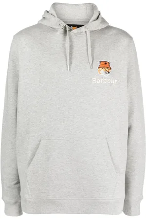 Barbour X Maison Kitsuné logo-embroidered cotton hoodie