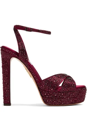Aquazzura Divine Plateau 130mm crystal-embellished sandals