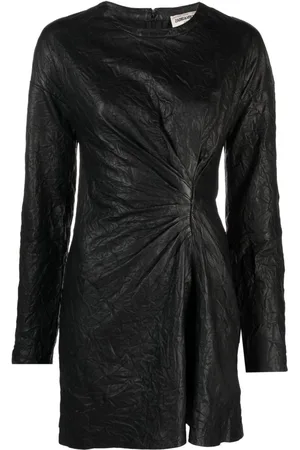 Zadig & Voltaire Rixina gathered leather minidress
