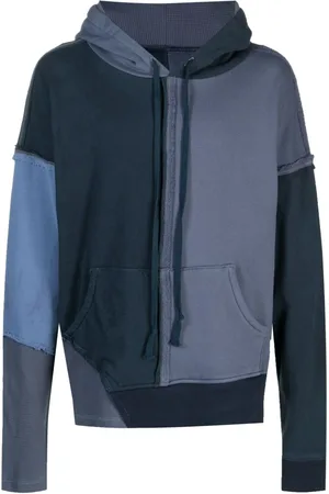 GREG LAUREN Tonal panelled hoodie
