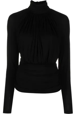 Saint Laurent Gathered cut-out top