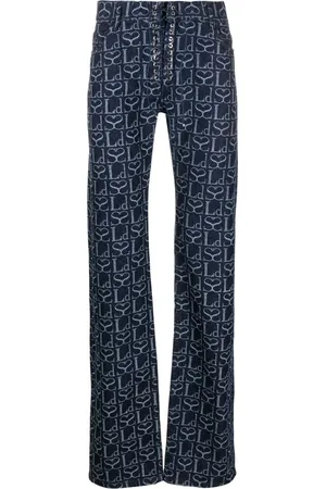Ludovic De Saint Sernin Monogram-print straight-leg trousers