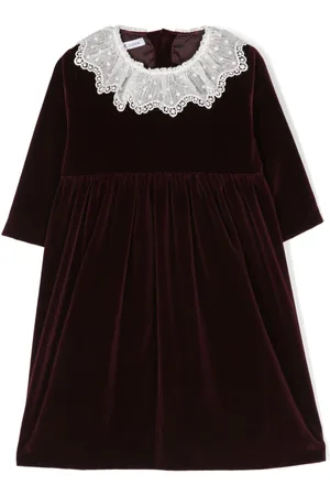 JESURUM BABY Lace-collar velvet dress