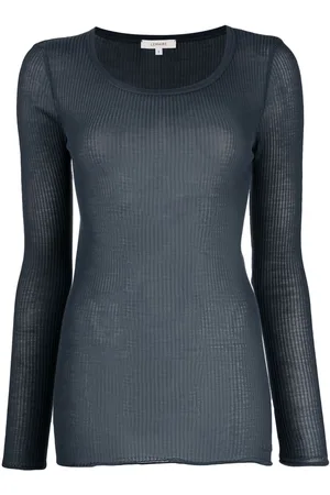 LEMAIRE Ribbed-knit long-sleeved silk top