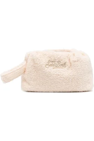 MC2 SAINT BARTH Logo-embroidered faux-fur pouch bag