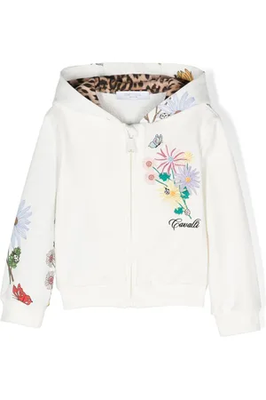Roberto Cavalli Floral-embroidered hooded jacket