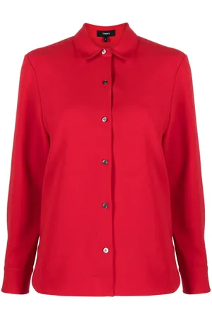 THEORY Straight-point collar button-down shirt