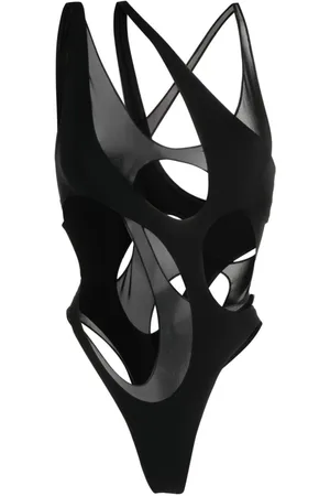MUGLER Cut-out detail thong swimsuit
