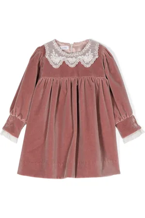JESURUM BABY Lace-detail velvet dress