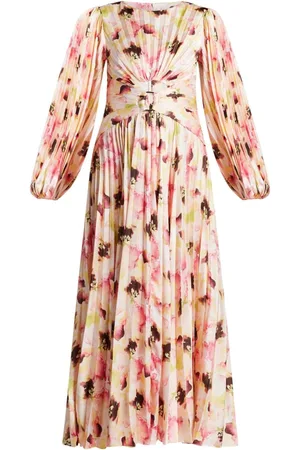 Acler Karata Dipped Rose-print midi dress