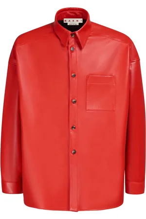 Marni Patch-pocket leather shirt