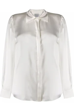 CARINE GILSON Long-sleeve silk-satin shirt