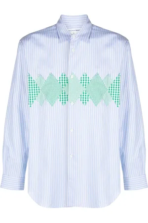 Comme des Garçons Appliqué-detail pinstripe shirt