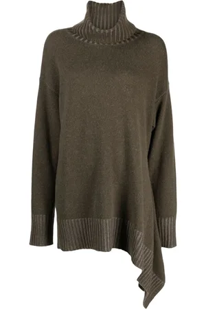 ZIGGY CHEN Roll-neck asymmetric wool jumper