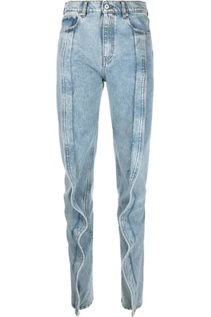 Y / PROJECT Slim Banana ruffle-detail jeans