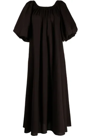 GOODIOUS Ruched wide-sleeves dress