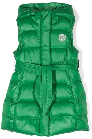 MONNALISA Logo-patch sleeveless coat
