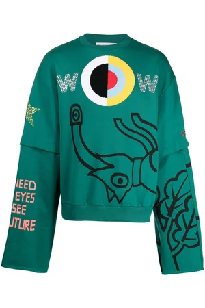 WALTER VAN BEIRENDONCK Target-appliqué cotton sweatshirt