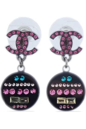 CHANEL Pre-Owned 2011 CC bead-embellished clip-on Drop Earrings - Farfetch