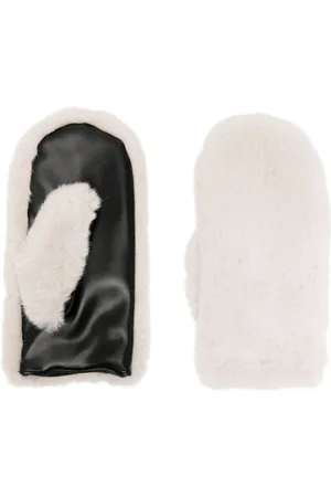 Stand Studio Panelled faux-fur mittens