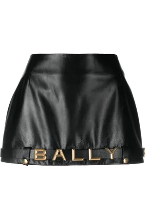 Bally Logo-lettering leather miniskirt