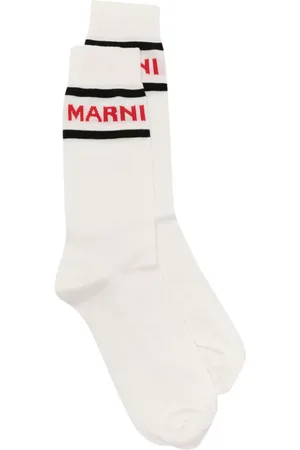 Marni Contrast-trim intarsia-knit logo socks