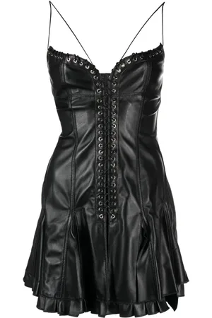 Ludovic De Saint Sernin Cleavage eyelet lace-up dress
