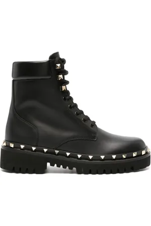 VALENTINO GARAVANI Rockstud leather combat boots