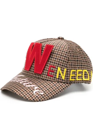 WALTER VAN BEIRENDONCK Logo-patch houndstooth baseball cap