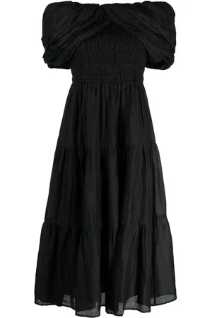 SEA Loren off-shoulder ramie midi dress